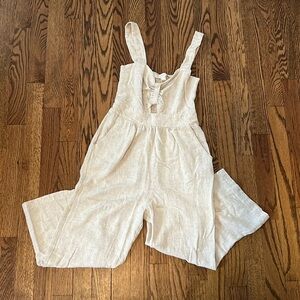 Beige Summer Romper with pockets